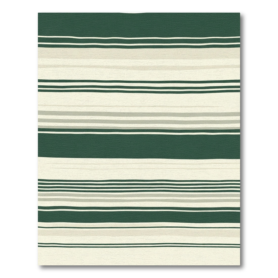 Forest Green Cream Stripe Rug