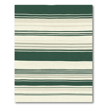 Forest Green Cream Stripe Rug