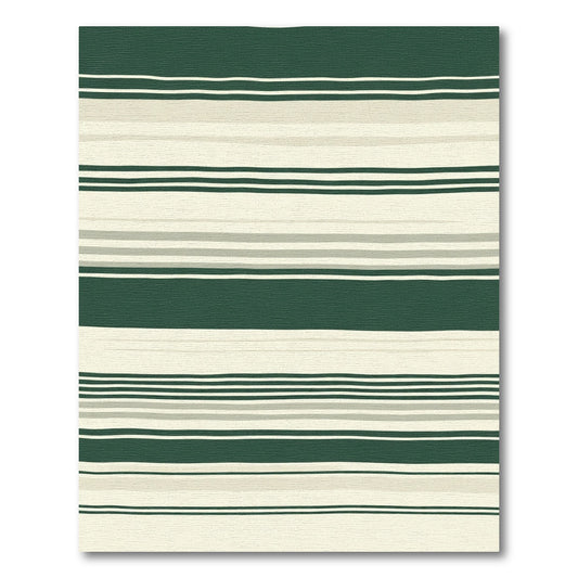 Forest Green Cream Stripe Rug