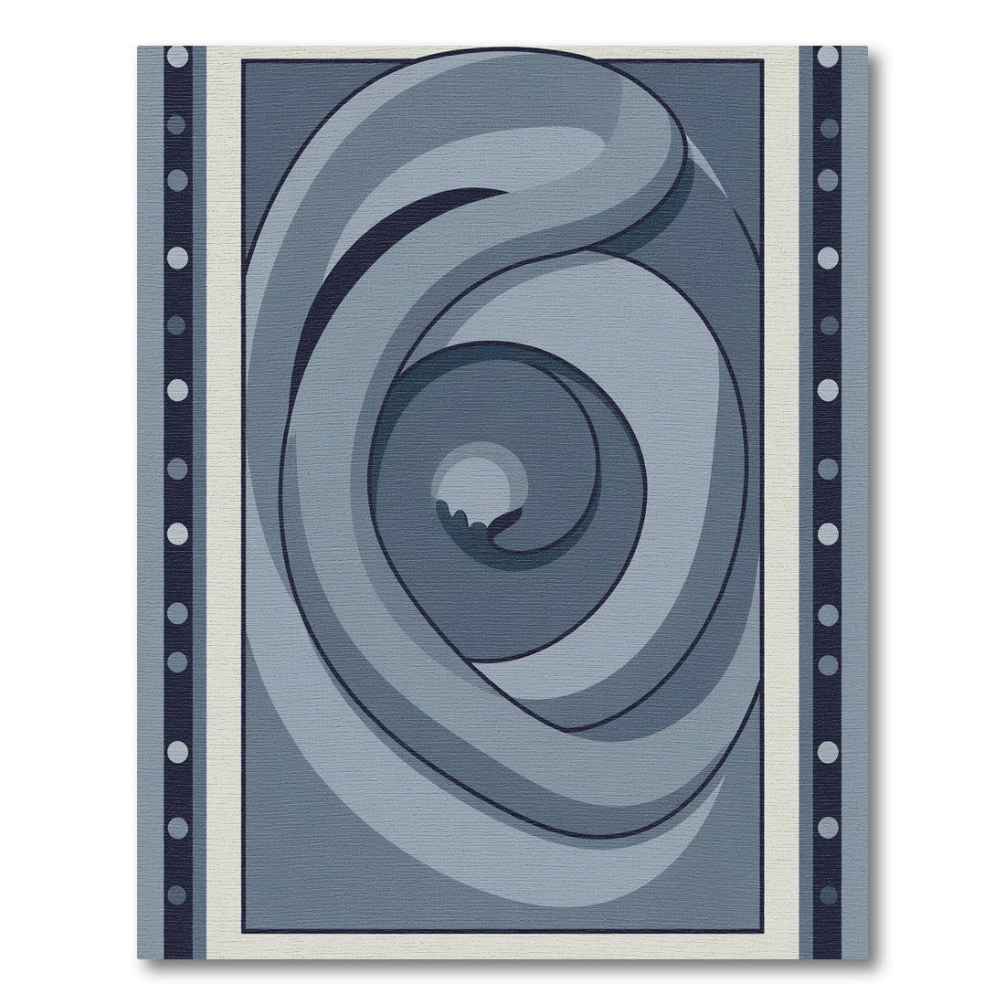Deep Blue Swirl Scroll Design Rug