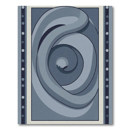 Deep Blue Swirl Scroll Design Rug