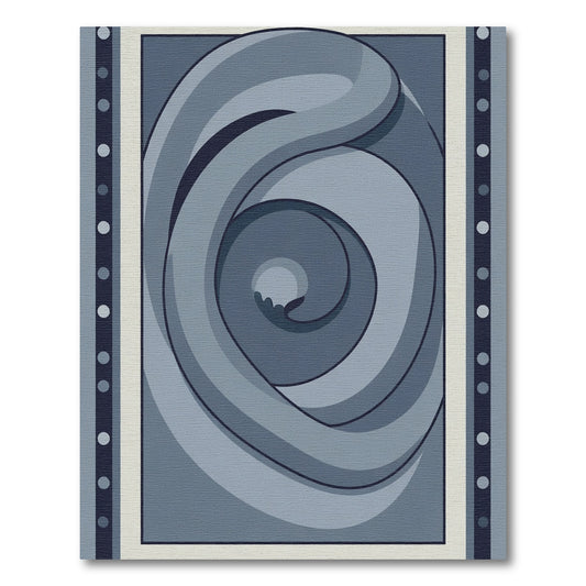 Deep Blue Swirl Scroll Design Rug