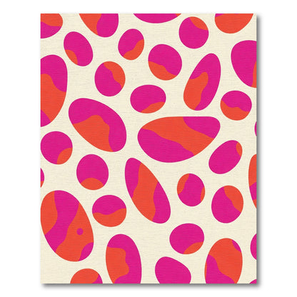 Vibrant Pink Orange Organic Shapes Rug