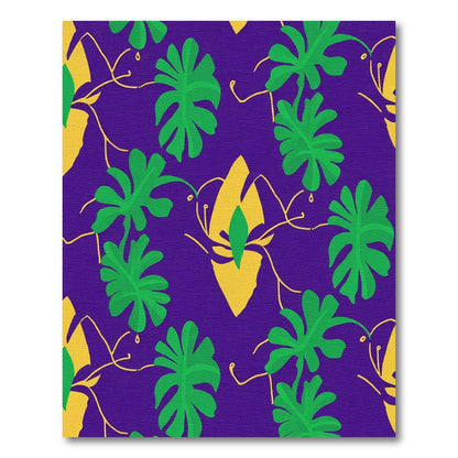 Vibrant Green Tropical Leaf Vine Rug