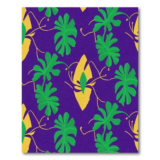 Vibrant Green Tropical Leaf Vine Rug