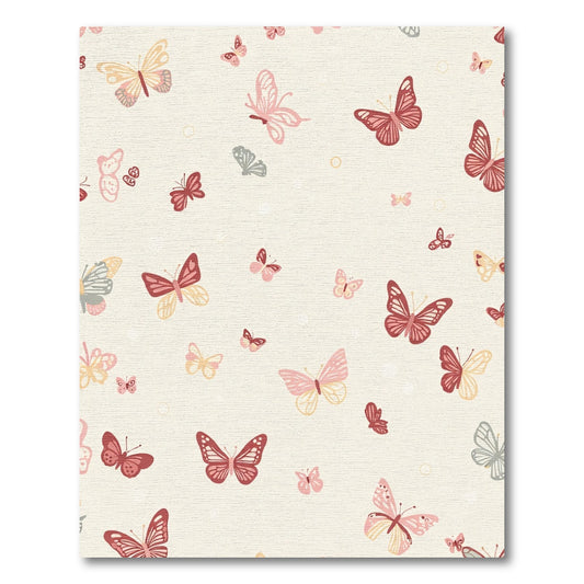 Whimsical Pastel Butterfly Garden Rug