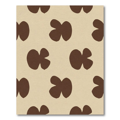 Brown Ochre Abstract Petal Arrangement Rug