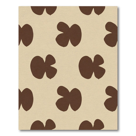 Brown Ochre Abstract Petal Arrangement Rug