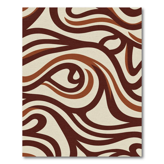 Retro Chocolate Cream Swirls Rug