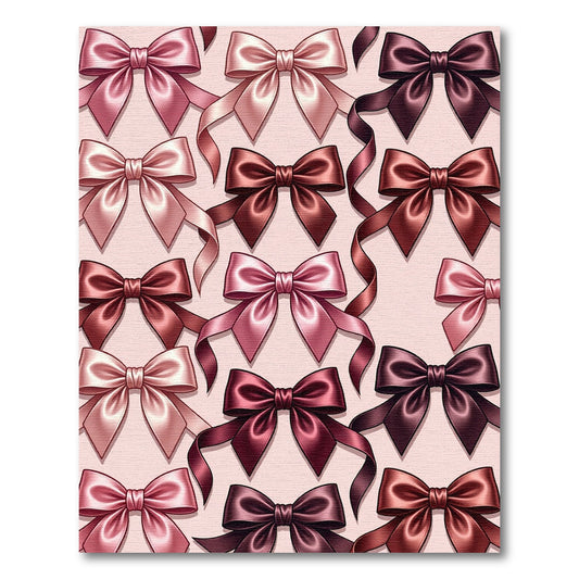 Elegant Satin Blush Pink Bow Ribbon Rug