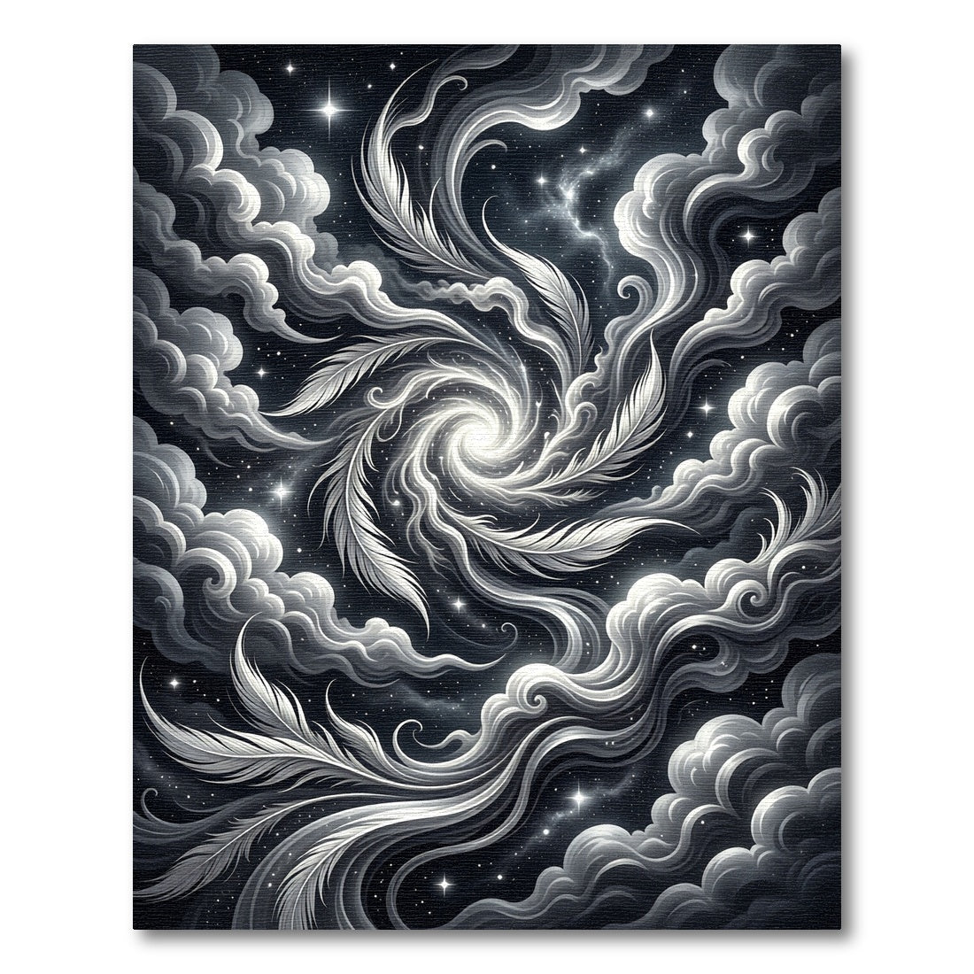 Cosmic Feather Swirl Nebula Fantasy Rug