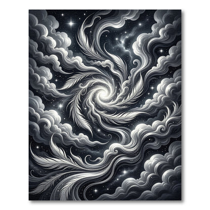 Cosmic Feather Swirl Nebula Fantasy Rug