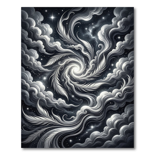 Cosmic Feather Swirl Nebula Fantasy Rug