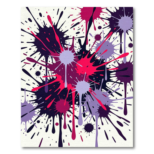 Bold Violet Red Splatter Burst Rug