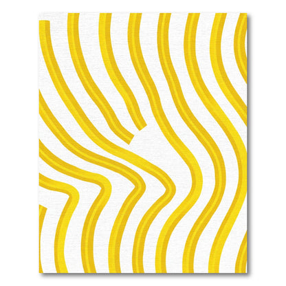 Golden Yellow Wavy Stripes Rug