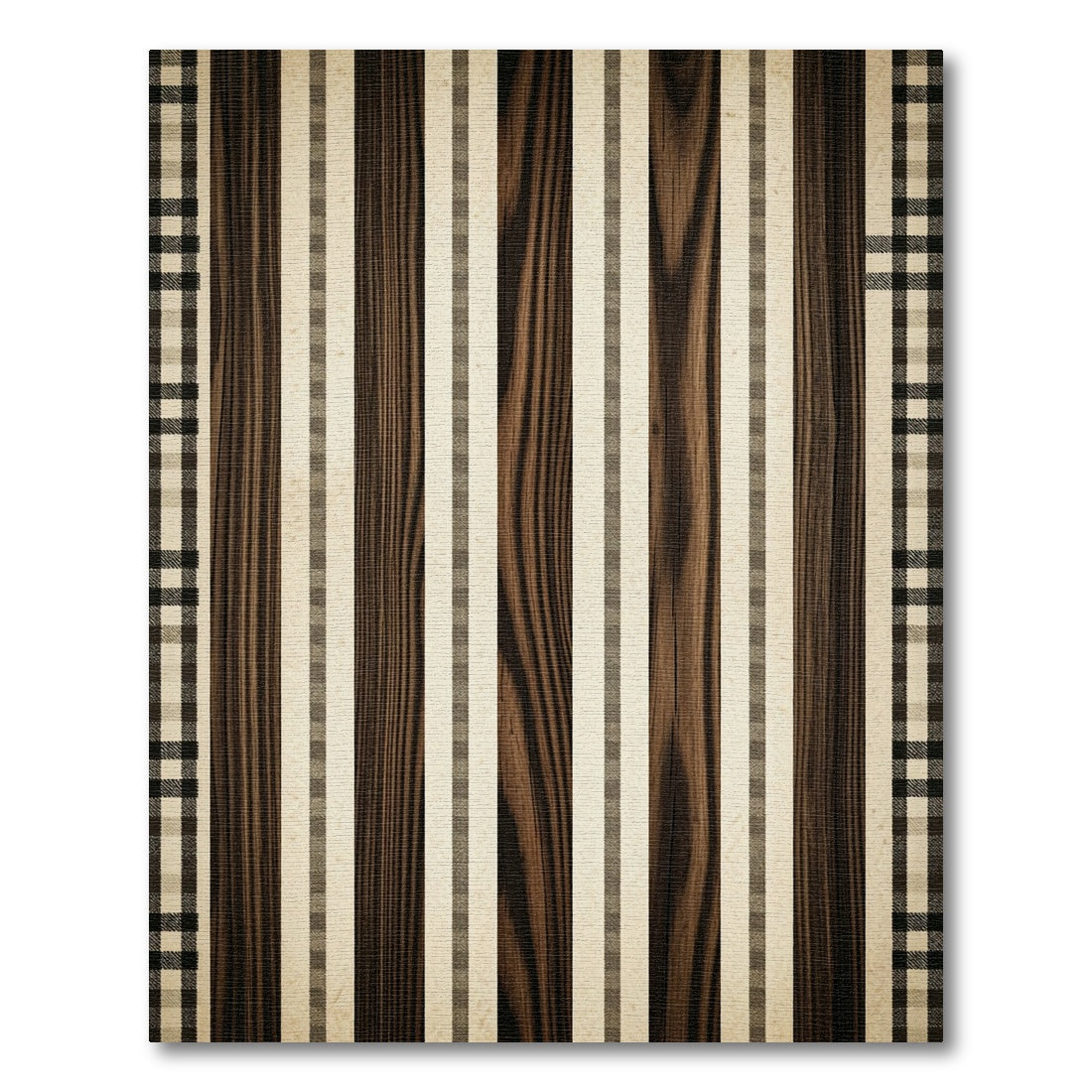 Rustic Plaid and Wood Stripe Rug