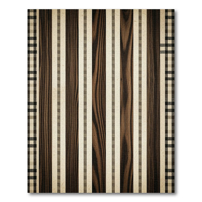 Rustic Plaid and Wood Stripe Rug