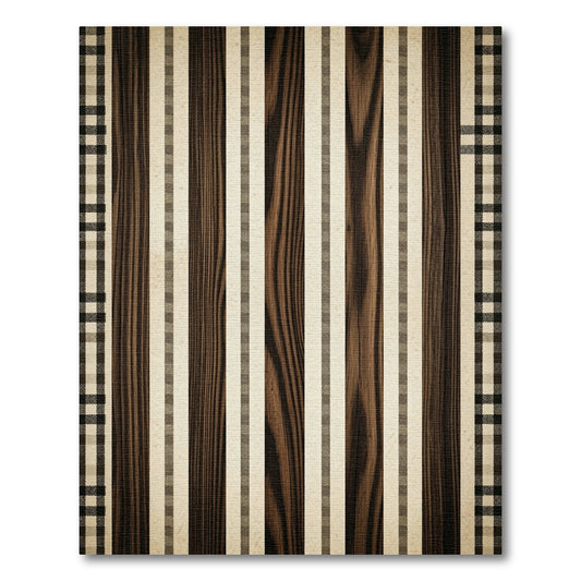 Rustic Plaid and Wood Stripe Rug