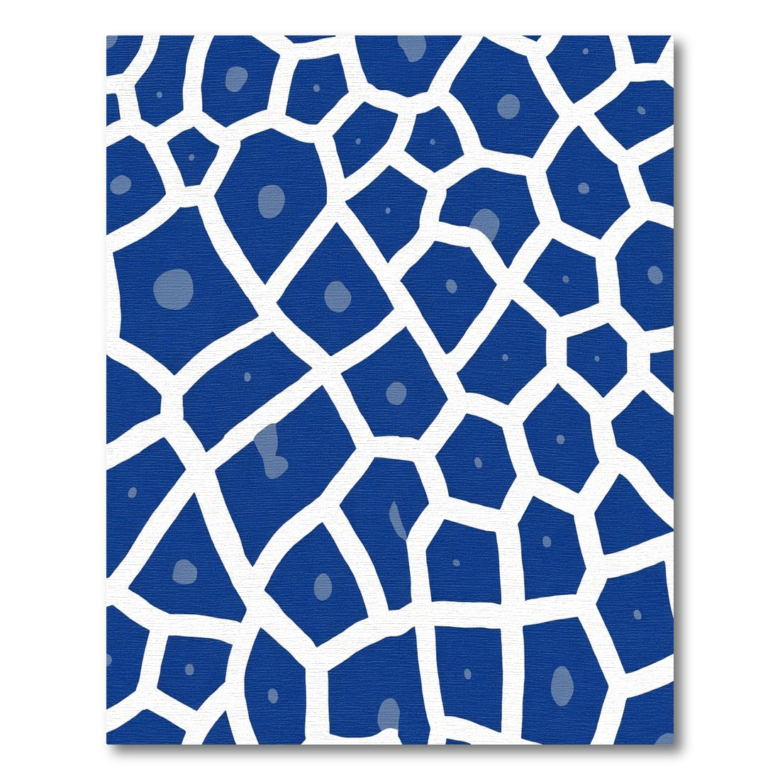 Deep Blue Organic Cell Structure Rug