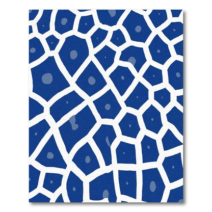 Deep Blue Organic Cell Structure Rug