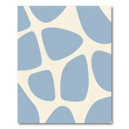 Pale Blue Blob Organic Arrangement Rug