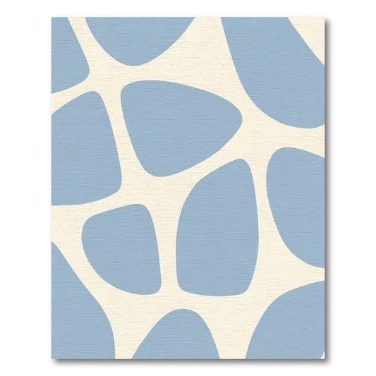 Pale Blue Blob Organic Arrangement Rug