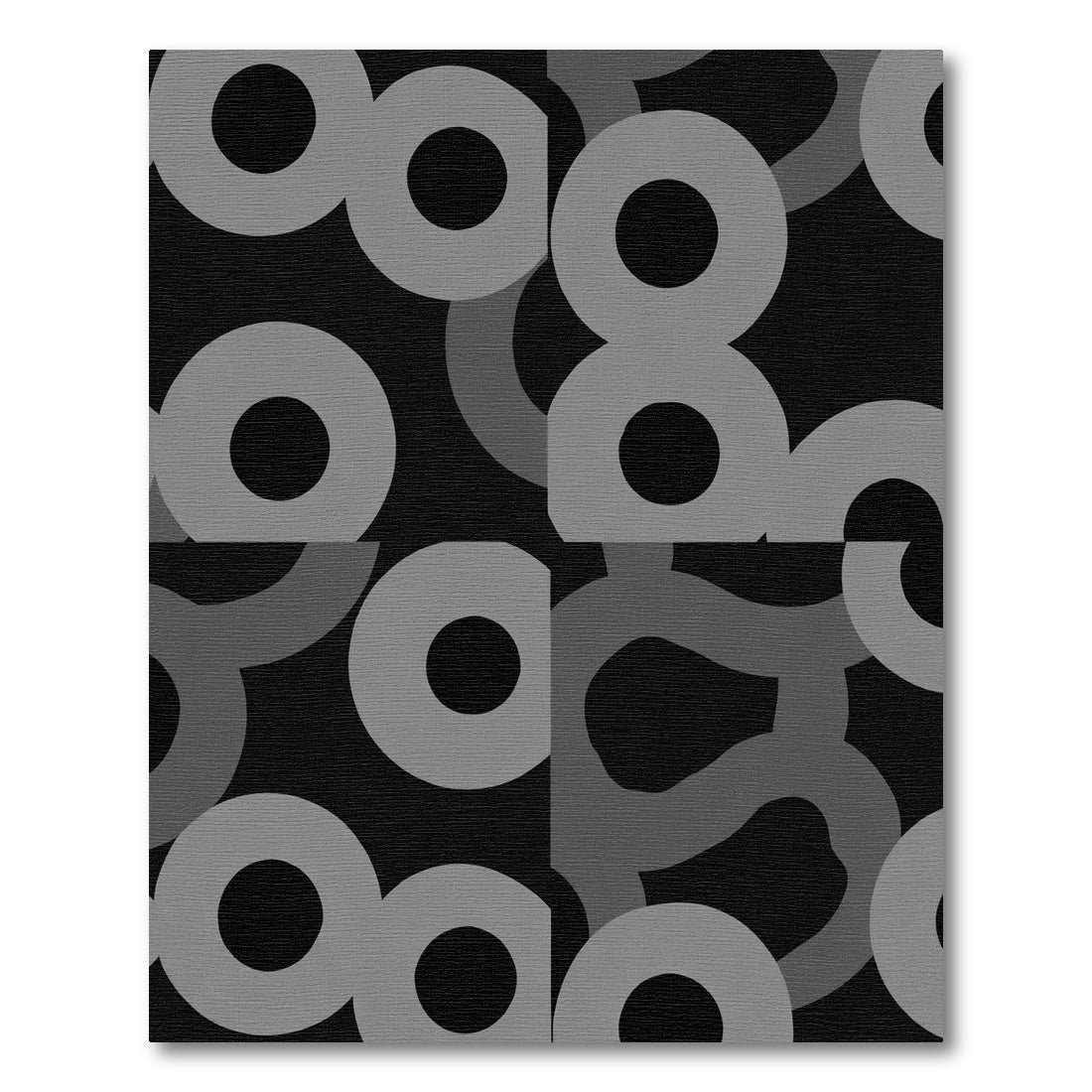 Gray Circular Elements Abstract Composition Rug