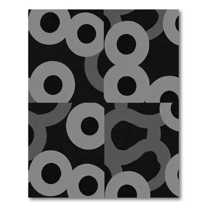 Gray Circular Elements Abstract Composition Rug