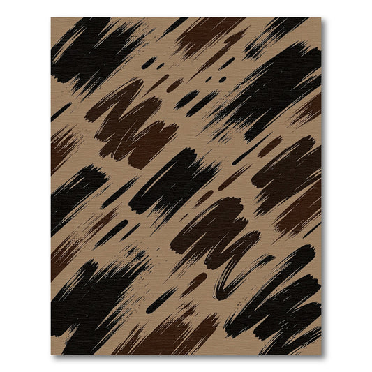 Abstract Earthy Brown Painted Brushstrokes Rug
