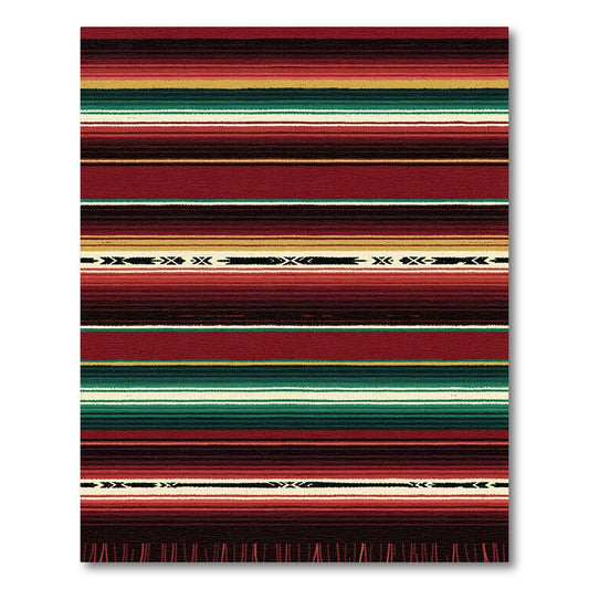 Warm Stripes Geometric Southwest Rug