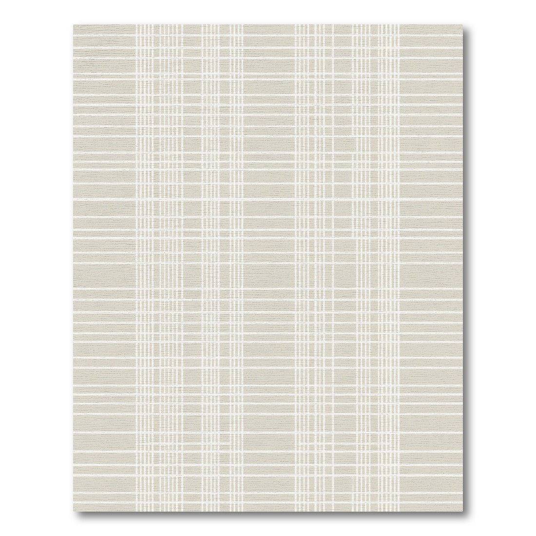 Neutral Tonal Checked Grid Rug