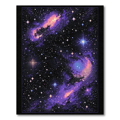 Cosmic Purple Nebula Starry Galaxies Rug