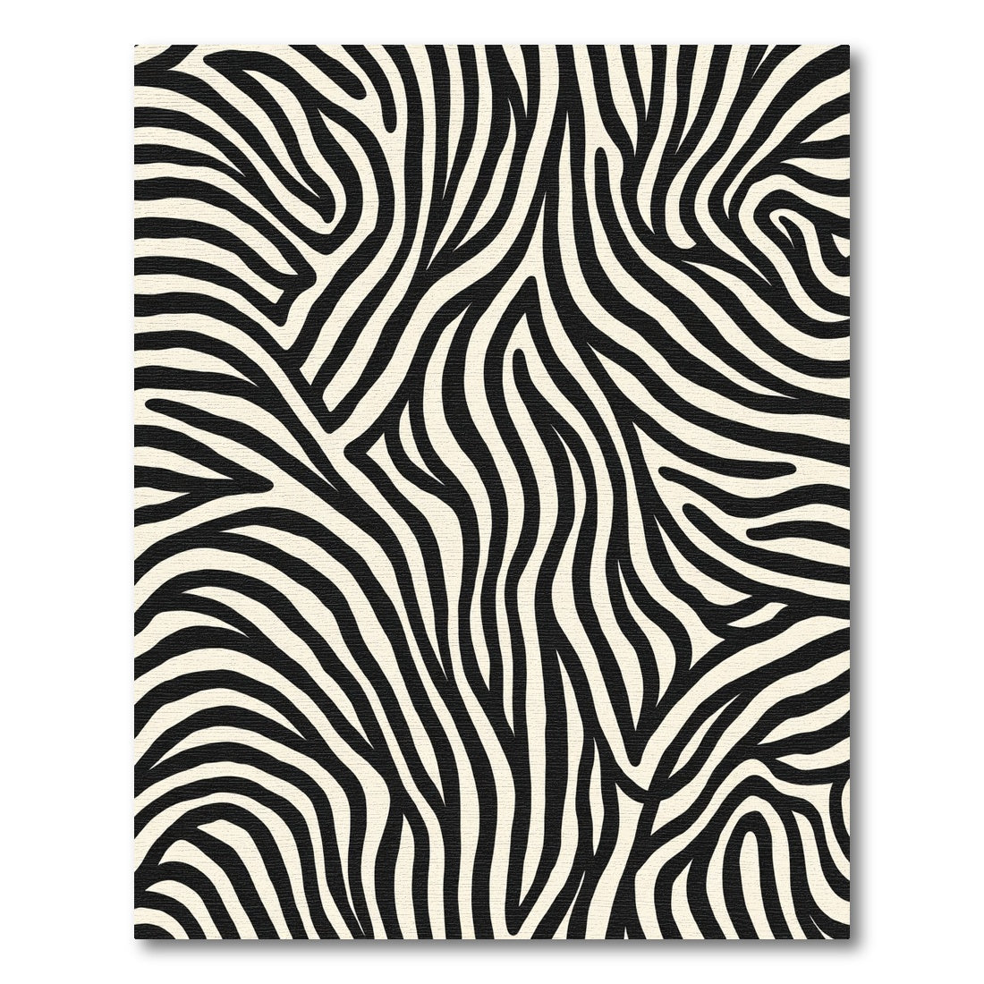 Cream Black Zebra Stripe Rug
