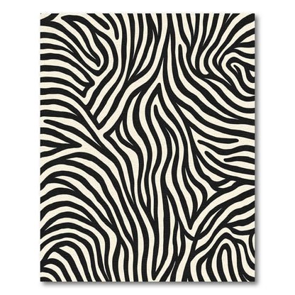 Cream Black Zebra Stripe Rug