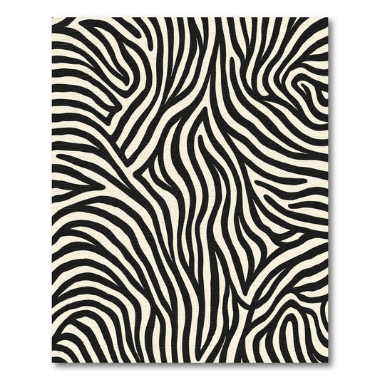 Cream Black Zebra Stripe Rug