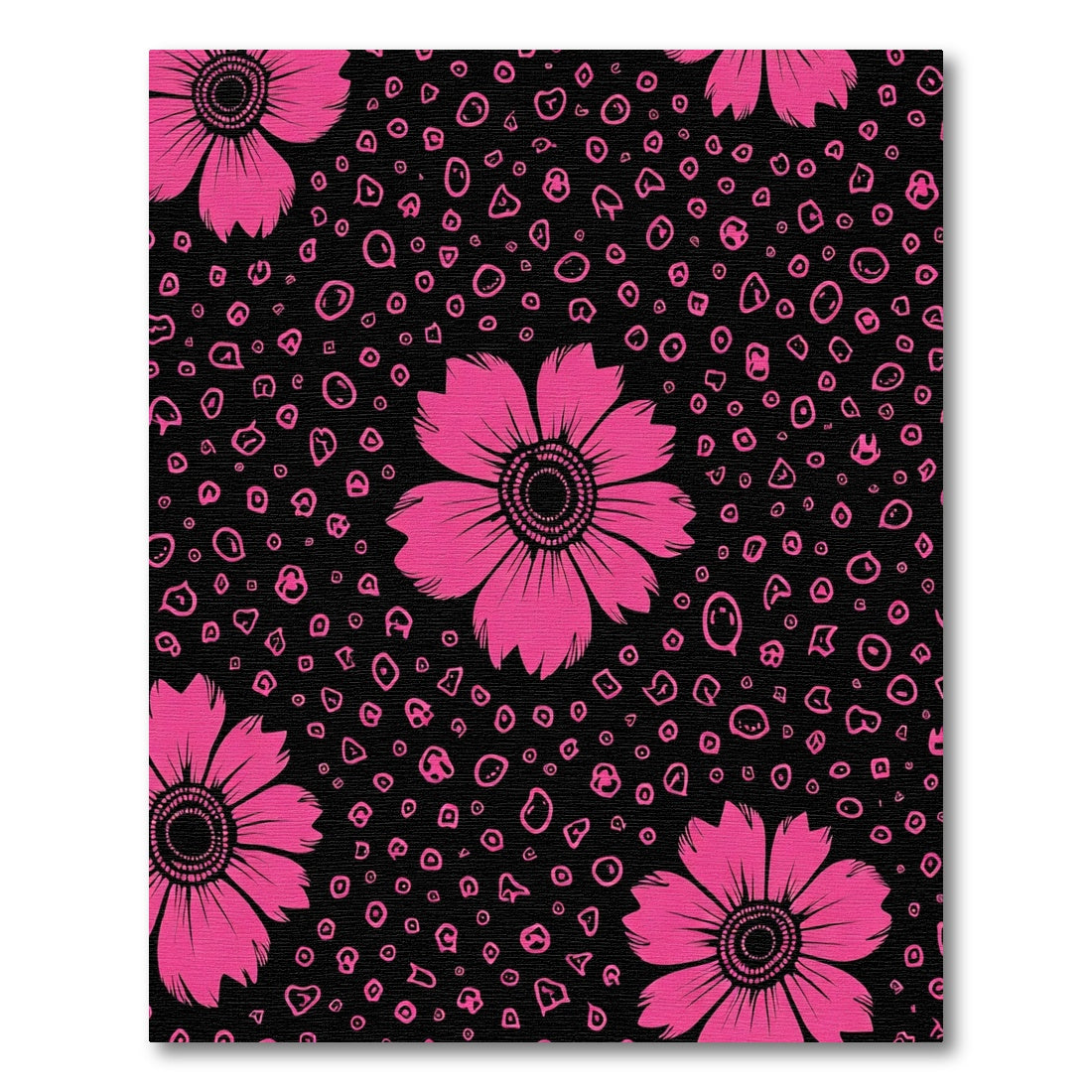 Hot Pink Floral Abstract Scatter Rug