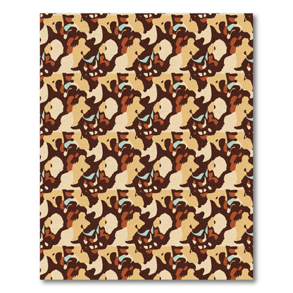 Earthy Tones Abstract Organic Forms Rug