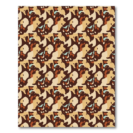 Earthy Tones Abstract Organic Forms Rug