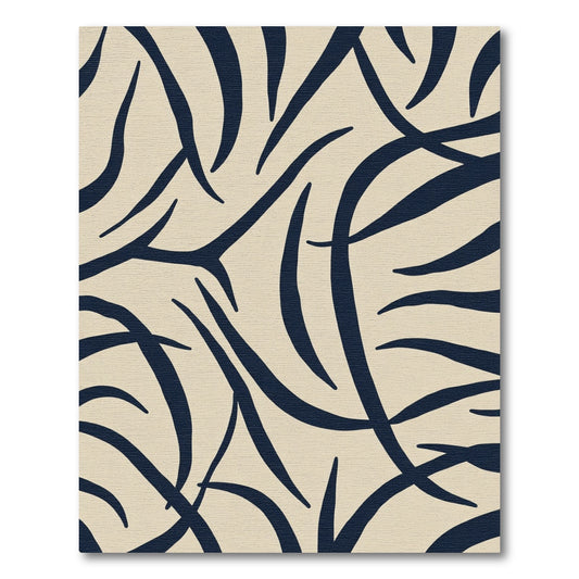 Navy Abstract Organic Swirl Rug