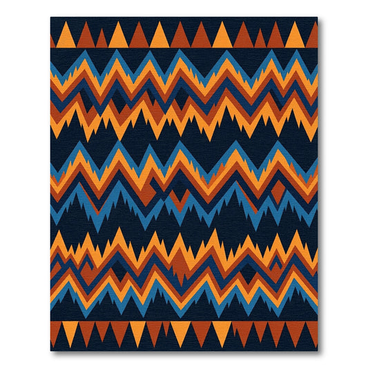 Vibrant Geometric Chevron Earth Tone Area Rug