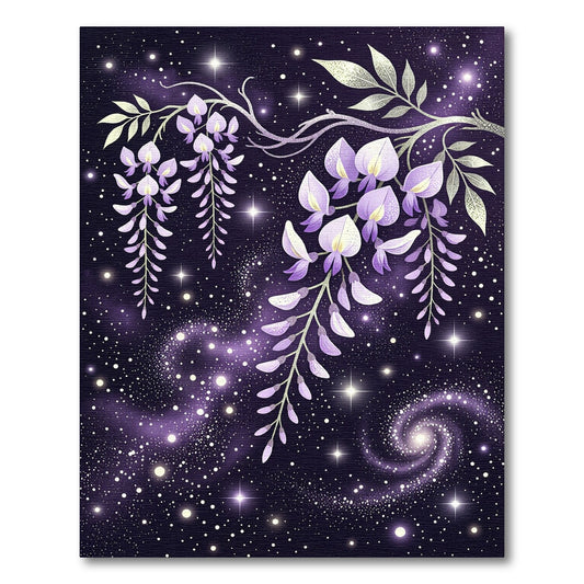 Lavender Wisteria Galaxy Celestial Night Rug