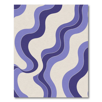 Retro Purple Wave Layers Rug