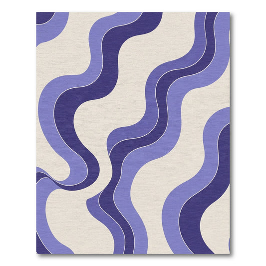 Retro Purple Wave Layers Rug