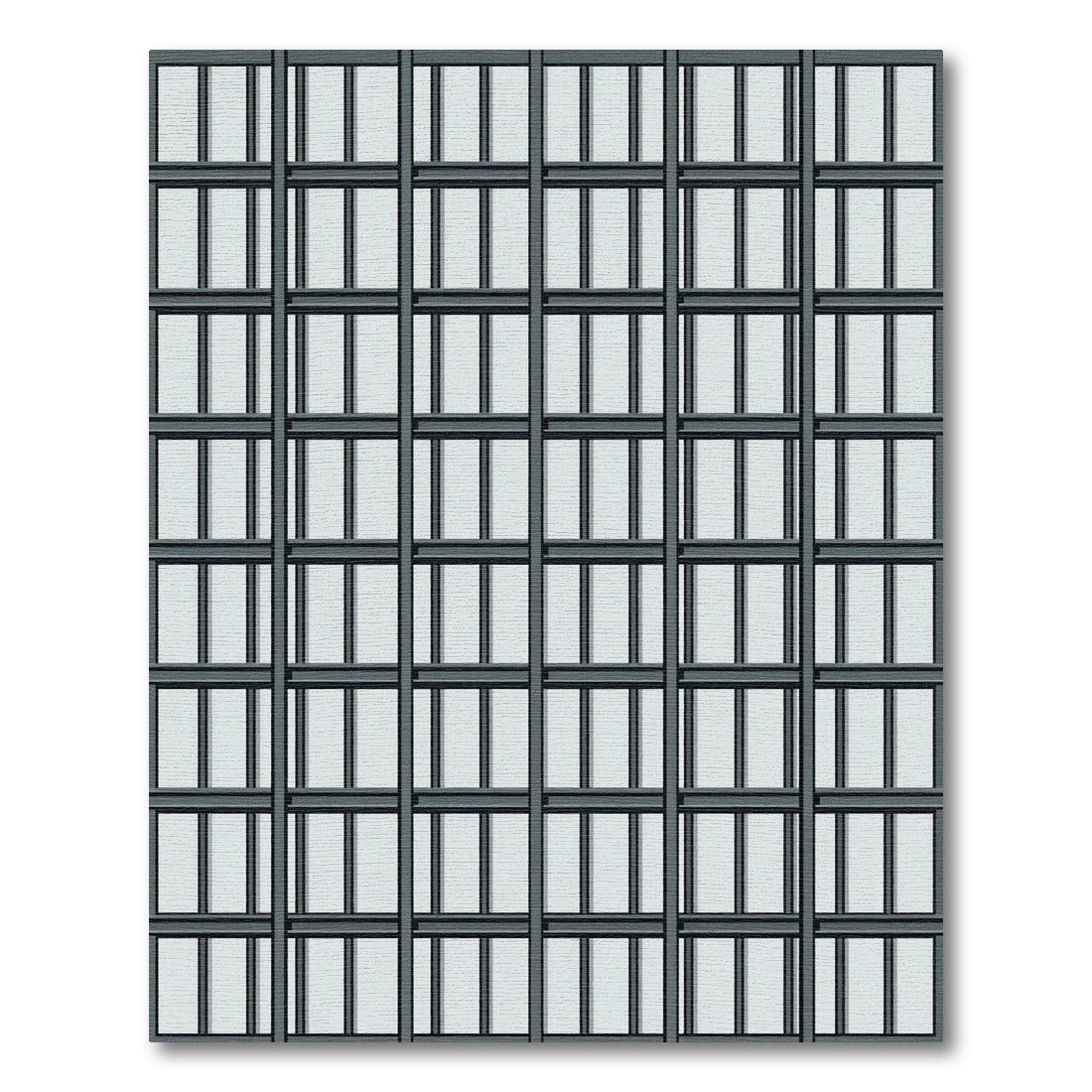Contemporary Charcoal Grid Linear Structure Rug