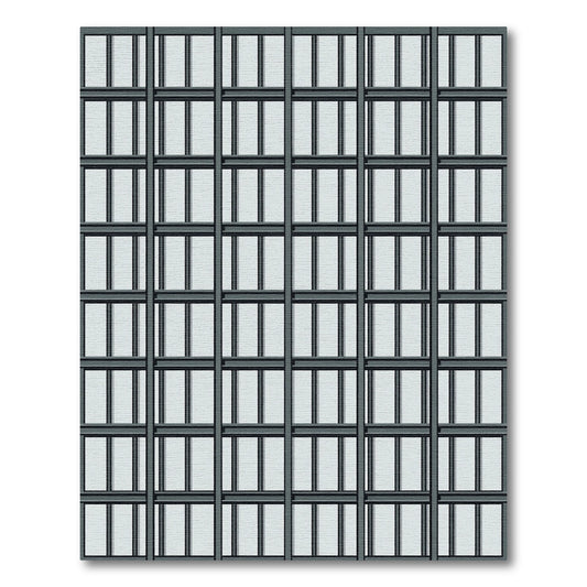 Contemporary Charcoal Grid Linear Structure Rug