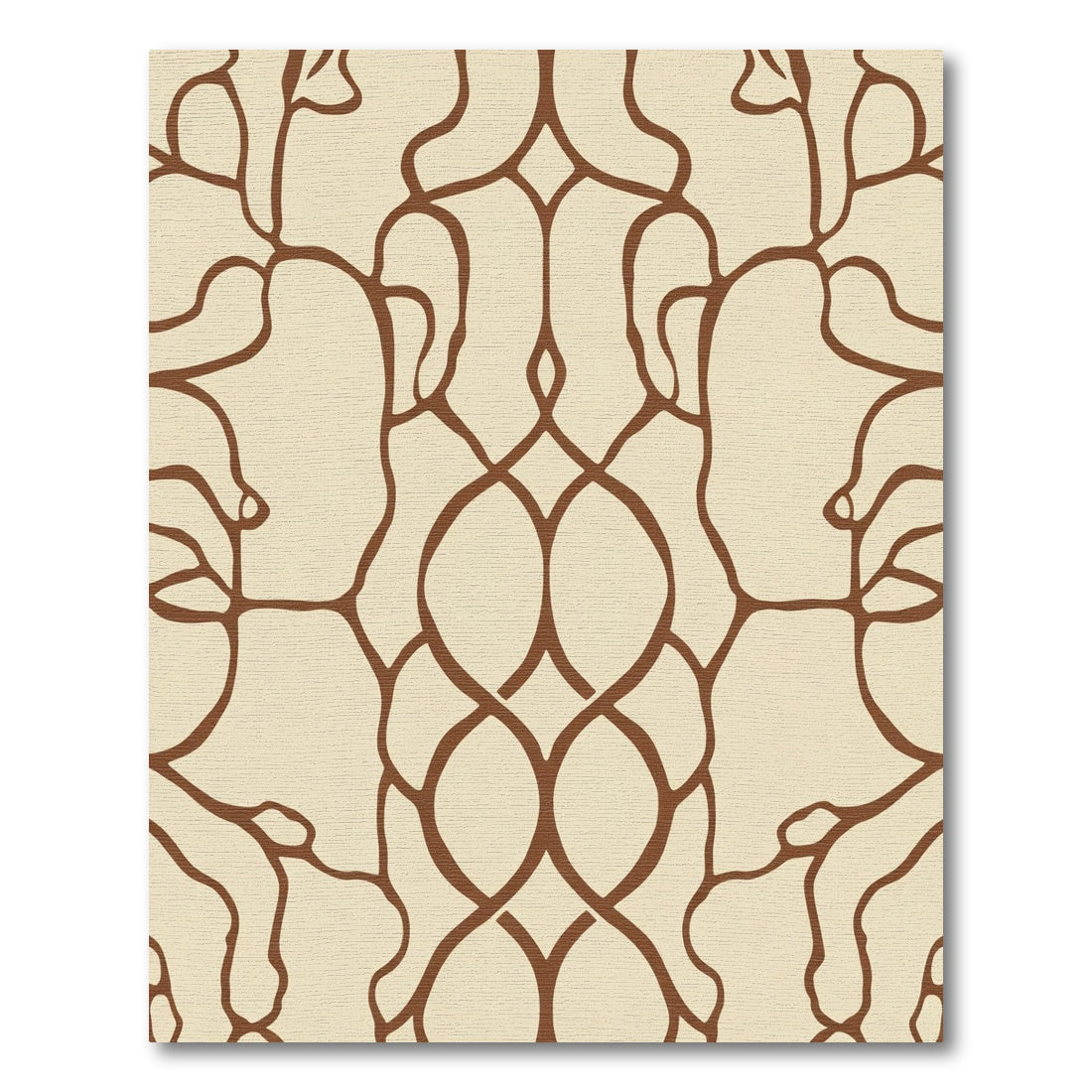 Cream Brown Organic Lattice Rug