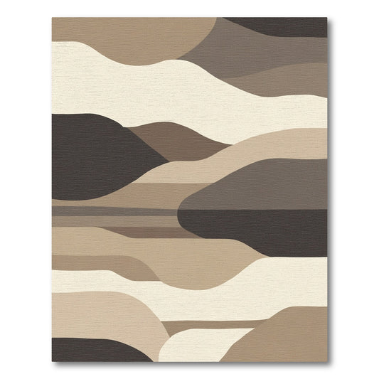Earthy Landscape Abstract Waves Rug