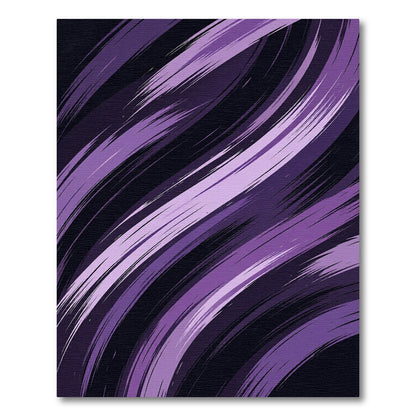 Modern Violet Abstract Sweeping Wave Rug