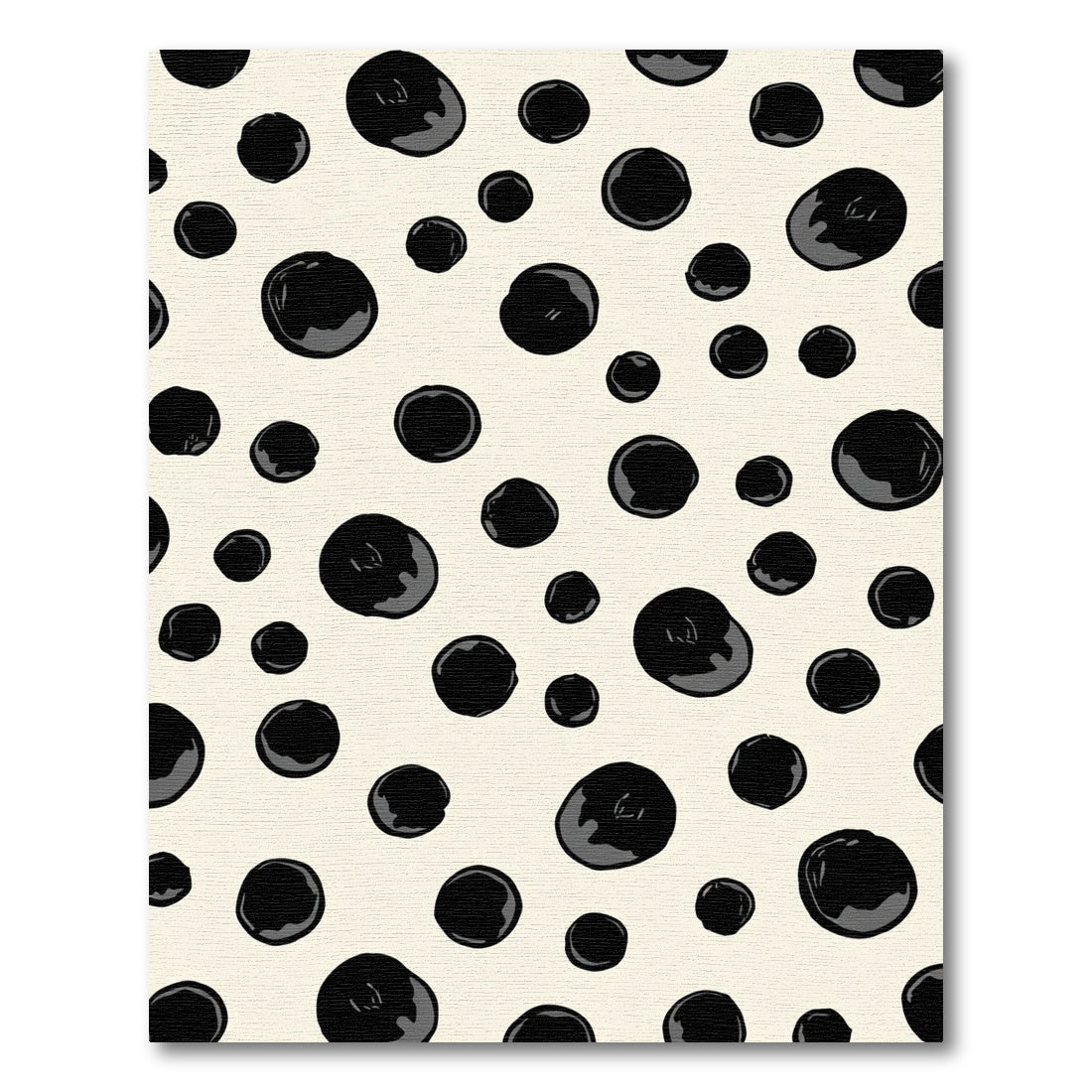 Abstract Black Ink Drops Cream Rug
