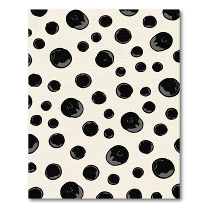 Abstract Black Ink Drops Cream Rug